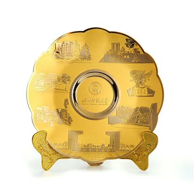 3D-vergulde herdenkingsmunt metalen ambachtelijke souvenirplaat