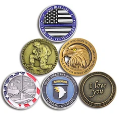 Lasergraveren van hard geëmailleerde metalen aangepaste uitdagingsmunt