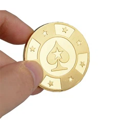 Metal Arcade Game Machine Gouden Token Spelmunt