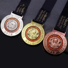 Metalen gouden medaille Souvenir sportmedaille met lint